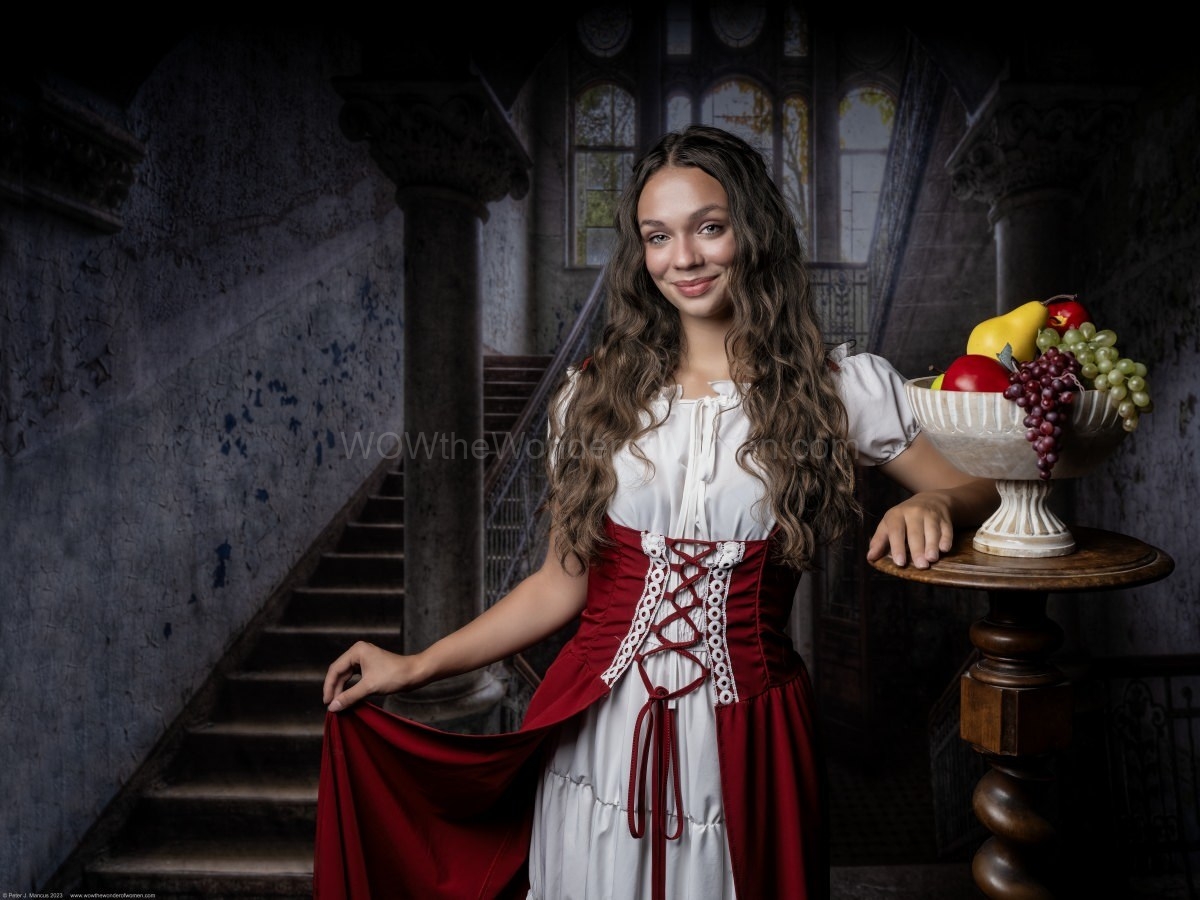 Ava Grace European-maiden-inside-a-castle-with-a-fruit-bowl-theme-photography